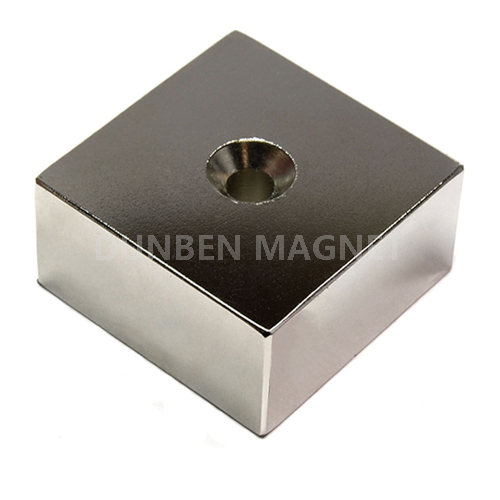 N52 Block Rare Earth Neodymium Magnet with countersunk Hole