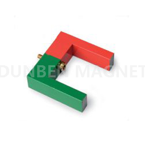 Red Green painted Alnico Educational Magnets , U Shape Cast AlNiCo Magnets 