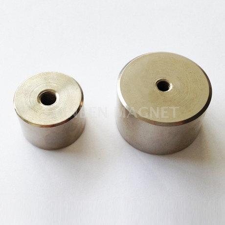 Samarium Cobalt deep pot magnet ,SmCo pot magnets with hole,Samarium Cobalt Pot Magnet Thread Hole Mounting