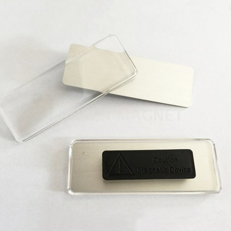 Magnetic Acrylic Badge Holder, identity name plate tag glass plastic ...